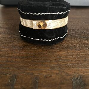 Michael Kors Gold Crystal Pave Bangle Hinged Bracelet